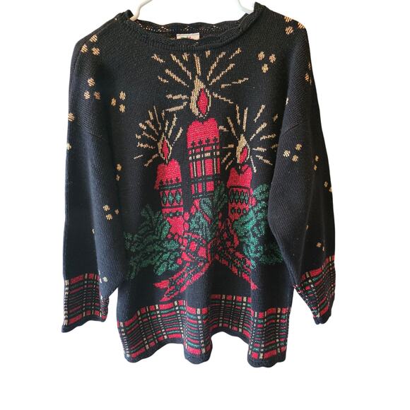 Vintage Nutcracker Ugly Christmas Sweater M Womens Y2K Shimmer Holiday Party - Picture 1 of 6